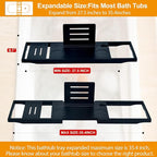 Premium Bathtub Caddy Tray Black - Bath Tray - Bath Tub Tray Table for Bathtub - Bath Caddy Tray for Bathtub, Expandable Size, Fits Most Bath Tubs