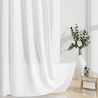 3D Embossed Pattern Shower Curtain, Simple and Chic Pattern Vintage Curtain for Bathroom, Waterproof Fabric Shower Curtains with Hooks, 72 W x 72 H, White