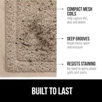GORILLA GRIP Dirt Grabber Mesh Doormat, Low-Profile, Stain and Fade Resistant Heavy Duty Quick Dry Striped Doormats, Mats for Indoor or Outdoor Entry, Shoe Scraper, Garage Entrance Mat, 47x35, Beige
