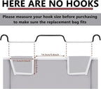 Bonuci 3 Pcs Laundry Sorter Replacement Bags Hamper Cart Removable Replacement Laundry Storage Organizer Bag Hamper Liner, No Hooks 14.76 x 8.66 x 21.65 Inch (Gray)
