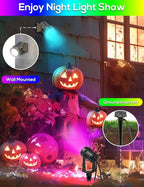 ZYAN Halloween Solar Spotlights Outdoor, RGB Color LED Lights with Remote Control, Auto On/Off Dimmable Waterproof Landscape Spot Lights for Garden, Yard, Trees, Decorations (8 Pack)