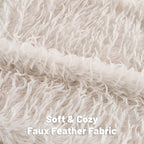 FUTEI Cream White Decorative Throw Pillow Covers 18x18 Inch Set of 2,Soft Fluffy Faux Feather Texture Cushion Cases,Modern Home Luxury Decor for Couch Bed Living Room