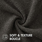 MIULEE 22x22 Inch Decorative Euro Sham Throw Pillows for Bed Set of 2 Textured Boucle Neutral Winter Throw Pillow Covers Dark Coffee Accent Solid Euro Couch Pillowcases Sofa Livingroom Home Decor