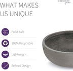 Crescent Garden Large Outdoor Planter Bowl – Double-Walled Resin Pot with Drain Hole for Water Gardens, Fountains, Decorative Landscaping - 30" W x 12" H (Weathered Concrete)