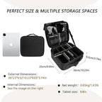 gzcz Travel Makeup Bag,Portable Makeup Case for Women,Professional Cosmetic Train Case Organizer Artist Storage Bag With Adjustable Dividers Brushes Toiletry Jewelry Digital Accessories
