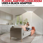 Honeywell 6000LM LED Floor Lamp, 02E Sunturalux Eye-Caring Reading Standing Light, 60W Modern Natural Daylight 4000K Dimmable 77" Tall Floor Lamps for Living Room Kids Study Home Office White