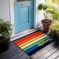 Bulijojo Rainbow Entrance Door Mat Large 17 x 30 Inch Entry Way Doormat Front Door Rug Outdoor Heavy Duty Welcome Mat, Non Slip Rubber Back Low Profile