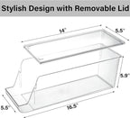 Prsildan Large Soda Can Organizer with Lid, Rolling Soda Dispenser for Refrigerator, Clear Acrylic Drink Dispenser for Fridge Organizer Bins - Stackable Pantry Storage - Holds 12 Cans Each - 2 Pack