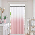 AooHome Fabric Small Shower Curtains, Cloth Ombre Pink Shower Curtain Sets, Washable Fabric Pink and White Shower Curtain, Rustic Farmhouse Bathroom Shower Curtains, 36x72 Inches