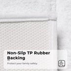 GRANNY SAYS Microfiber Bathroom Rugs Non Slip Washable, Water Absorbent Bath Mats for Tub, Soft Bath Mats for Bathroom Floor & Shower, Bath Rug, 20" x 32", White Bath Rugs