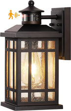 Motion Sensor Outdoor Wall Light, Oil Rubbed Bronze Dawn to Dusk Outdoor Light Fixture, Aluminium Anti-Rust Porch Lights Wall Mount, Outside Lights for House Garage Patio Entry Front Door