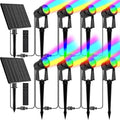 ZYAN Halloween Solar Spotlights Outdoor, RGB Color LED Lights with Remote Control, Auto On/Off Dimmable Waterproof Landscape Spot Lights for Garden, Yard, Trees, Decorations (8 Pack)