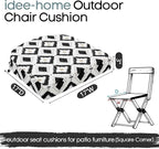 idee-home Outdoor Chair Cushions Set of 2, Thick 17" x 17" x 3" Outdoor Seat Cushions Patio Furniture Waterproof with Ties, Dining Pads