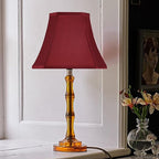 GO&SO Burgundy Lamp Shade Square Cut Corner for Table Lamp and Floor Lamp, 8x14x11 Inch Medium Natural Faux Silk, Easy Assembly Required (Single) Red Modern & Victorian Lampshade Replacement