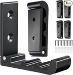 OHIYO 6 PCS Heavy Duty Folding Wall Hooks, Sturdy Black Wall Mounted Hooks for Coats, Towels, Backpacks, Bags, Space Saving Wave Design for Living Room, Bedroom Organization