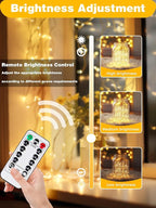 8 Pack Each 20FT 60LED Fairy Lights Battery Operated with Remote, Waterproof Twinkle Lights with Timer, Cuttable String Light Indoor & Outdoor for Bedroom Classroom Wedding DIY Christmas (Warm White)