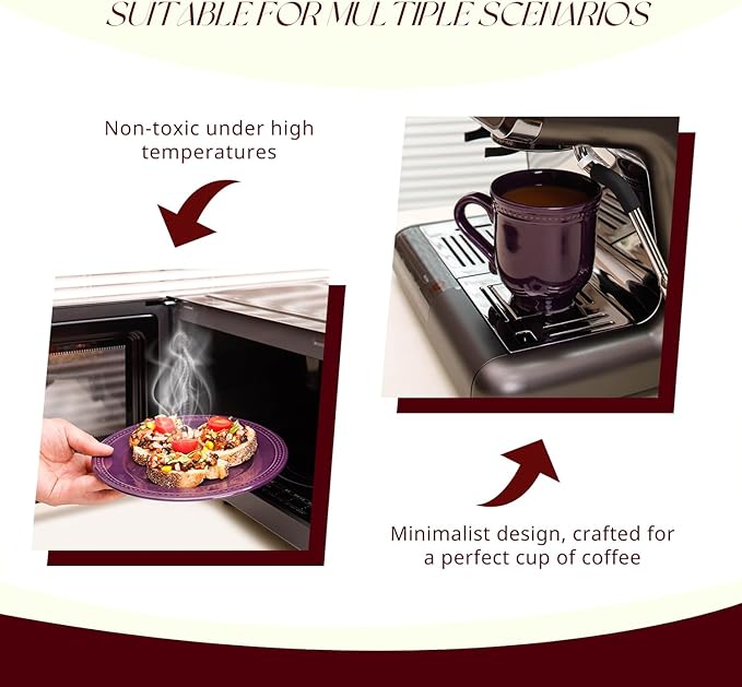 Pearl Dots Stoneware Dinnerware Set (16pc Set, Purple)