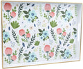 Rectangle Serving Tray with Handles, Coffee Table Tray for Ottoman, Organizer Vanity Tray for Living Room, Outdoor Tray for Patio Entertaining, Serving Breakfast Kitchen Platter LEE3040WH