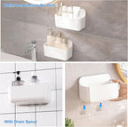 2pc Clear Wall Mount Organizer, Adhesive Cabinet Door Organizer,Self Adhesive Organizer for Wall,Shower Caddy No Drilling Hang Walls for Bathroom, Kitchen, Living Room