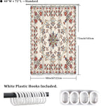 Boho Shower Curtain Floral Pattern Fabric Curtain for Bathroom Plant Theme Religion Floral Shower Curtain Sets Waterproof Decor 48x72Inch