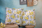 CAPSCEOLL 2PCS Yellow Flower Zipper Pillow Cases 18X18Inch Blue Small Autumn Botanical Black Blossom Bouquet Petal Romantic White Holiday Pillow Covers for Bedroom Sofa Square Pillow Covers