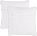Boho Living Jada Premium Woven Design, Living Room Décor, Decorative Throw, (2) 18" x 18" Pillow Covers, White 2 Count