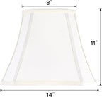 GO&SO Square Cut Corner Lampshades Set of 2, 8x14x11 Inch Medium Table Lamp Shades Cream-Yellow, Natural Fabric Handcrafted, Easy Assembly,Bell Lamp Shade for Floor Lamps Replac for Living Room