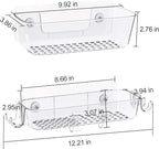 TZAMLI Shower Caddy, Adhesive Shower Organizer Rustproof Shower Shelf with Razor Holder and Hook, Shower Rack for Bathroom Storage (Clear, 3 Pack)