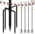 4 Pack 9FT String Light Poles for Outdoor Use, Rustproof Waterproof Metal Poles with Electrophoresis Coating, for Patio, Garden, Backyard, Wedding, Deck, Party