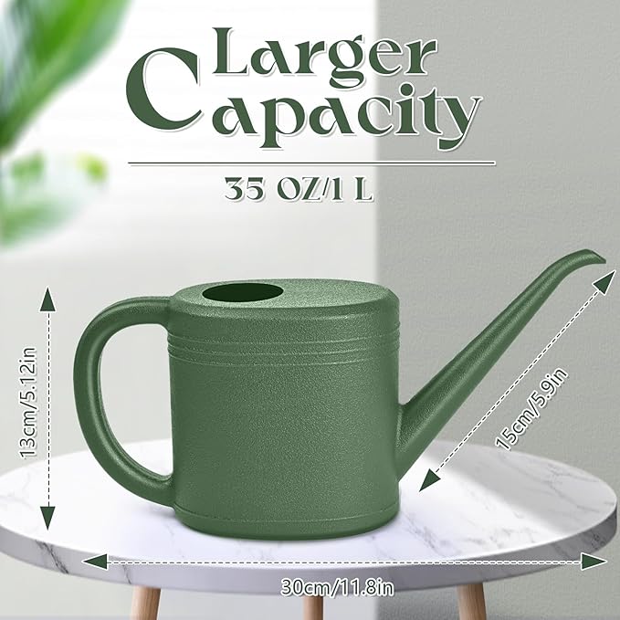 Watering Can for Garden Indoor Plants Outdoor Plant House Flower - 1/4 Gallon - Green