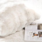 MADIZZ Pack of 2 Thick Plush Wool Throw Pillow Covers 16x16 Inch Cream Soft Neutral Decorative Throw Pillows Accent Boho Cushion Covers for Couch Sofa Bedroom Pillow Shell