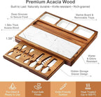 Charcuterie Board Set - EUMUU Premium Large Acacia Wood Cheese Platter with Reusable Bowls, Cheese Knives and Forks - Housewarming, Wedding, Bridal Shower, Birthday Gifts