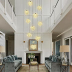 10-Lights LED Staircase Chandelier Modern Foyer Chandeliers Large Chandelier for High Ceilings,Crystal Pendant Light for Living Room Stairwell Dining Room Entryway