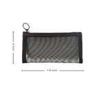patu Zipper Mesh Bags, Long Case, 5 Pieces, Beauty Makeup Cosmetic Accessories Organizer, Travel Toiletry Kit Set Storage Pouch, Black