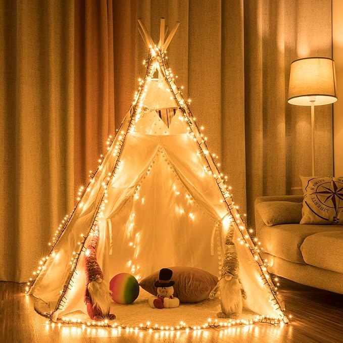 AWQ 1000 LED 82 ft Christmas Cluster Lights Christmas String Lights Decoration Lights for Xmas Home Garden Wedding Party Xmas Tree Bedroom Indoor Outdoor Decor (1000, Warm White)