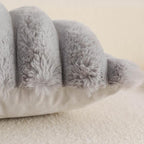Neelvin Grey Faux Fur Cozy Soft Striped Decorative Throw Pillow Covers 16x16 inch Set of 2,Velvet Pillowcase Cushion Case for Sofa Couch