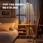 GLOWRIUM-H3B Floor Lamp for Bedroom, 71 Inch Bright LED Modern Corner Lamp with Remote, 4 Color Temperatures Tall Standing Reading Lamp with Timer for Bedroom, Stepless Dimmable, Rotatable Head