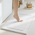 GRANNY SAYS Microfiber Bathroom Rugs Non Slip Washable, Water Absorbent Bathroom Mats for Tub, Soft Bath Mats for Bath Floor & Shower, 24" x 36", White Bath Rugs