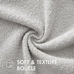 MIULEE 20x20 Inch Decorative Pillow Covers for Couch Bed Set of 2 Textured Boucle Neutral Winter Throw Pillows Light Grey Accent Solid Cushion Pillowcases Sofa Livingroom Home Decor