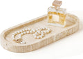 WORHE Marble Vanity Tray 11.8" x 5" Italy Natural Travertine Stone Decorative Trays for Jewelry Candles Perfume, Countertop Storage Organizer for Bathroom Dresser Kitchen Home Decor Beige (WH033)