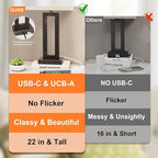 22" Tall Living Room Lamps for Night Stands - Touch Bedside Lamp with USB C+A, 3 Way Dimmable Bedroom Lamps for End Tables Set of 2, Modern Night Stand Lamp for Bed Side(Beige&Brown)