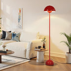 Red Floor Lamp for Living Room, 66'' Industrial Standing Lamp with Red Metal Shade&Base Reflecting Light Tall Lamp for Bedroom, Dark Red