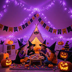 600 LED Purple Halloween Lights Indoor Outdoor, 197FT Halloween String Lights Waterproof 8 Modes Plug in Purple String Lights for Christmas Tree Bedroom Party Home Thanksgiving Decorations
