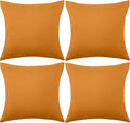 Boao 4 Pack Christmas Decorative Outdoor Waterproof Throw Pillow Covers Square Patio Balcony Garden Waterproof Cushion Case PU Coating Pillow Shell for Couch Bed Patio Sofa, 18 x 18 Inch(Light Orange)
