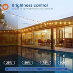 addlon 50FT LED Outdoor String Lights Waterproof Patio Lights with 16 Shatterproof ST38 Replaceable Bulbs(1 Spare), Dimmable Outside Hanging Light Connectable for Porch, Backyard, 2200K Warm Yellow