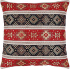 Tapestry Gobelin Red-Black 22"x22" Pillow Cover Sham Cushion Case Ethnic Oriental Kilim Style Throw Decorative for Home Decor, Sofa, Couch, Porch, Patio, Veranda