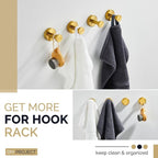 Angle Simple Towel Hooks, SUS 304 Stainless Steel Coat Robe Wall Hooks, Bathroom Hand Towel Hanger, Brushed Gold, 2 Pack