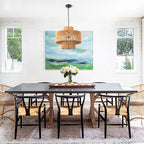 Large Rattan Pendant Light Fixture Dinning Room Chandelier Boho Hanging Light 3-light Chandelier Basket Lamp Shade Hand Woven Pendant Light for Kitchen Island Hallway Bedroom Farmhouse Living Room