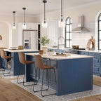 Modern Farmhouse Pendant Lighting for Kitchen Island Glass Black Pendant Light Fixtures Rod-Hung
