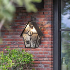 Rustic Outdoor Wall Lanterns Exterior Wall Mounted Sconce Light Designer Style Outdoor Light Fixtures for Home Patio Garden Garage Farmhouse Porch Lighting with Water Glass, Oil Rubbed Brown